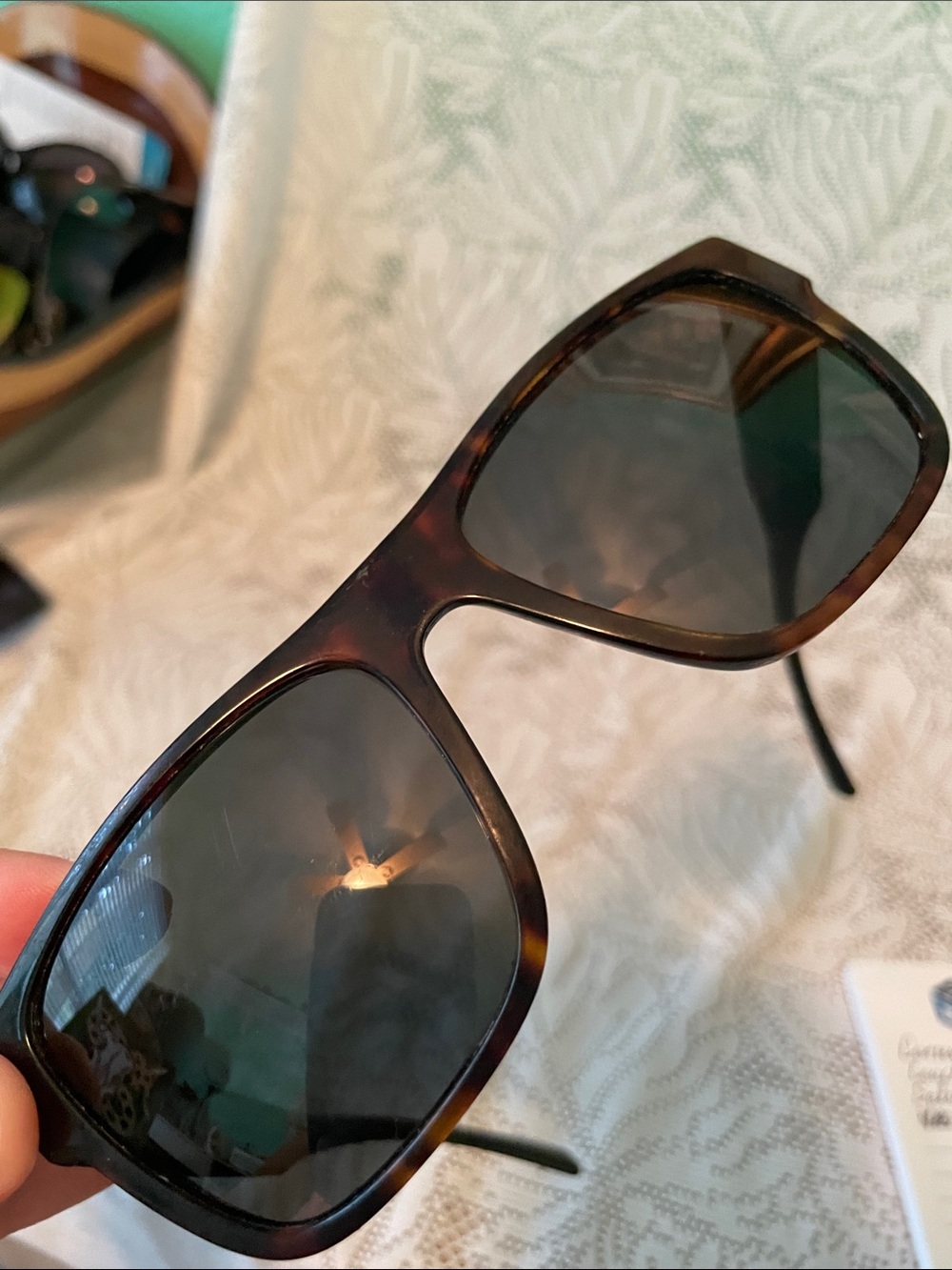 Versace Tortoiseshell Sunglasses with Black Lenses and Gold Logo Plaque - Picture 9 of 13